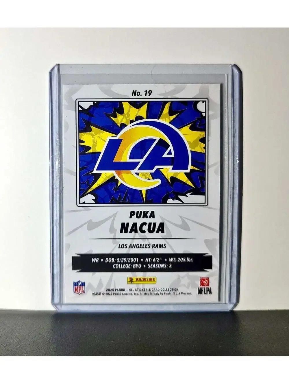 Puka Nacua 2025 Panini NFL #19 Sticker Card Los Angeles Rams